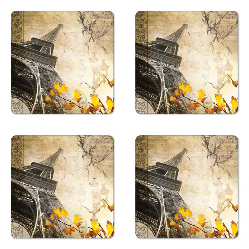 Romantic Love Fall Coaster Set Of Four