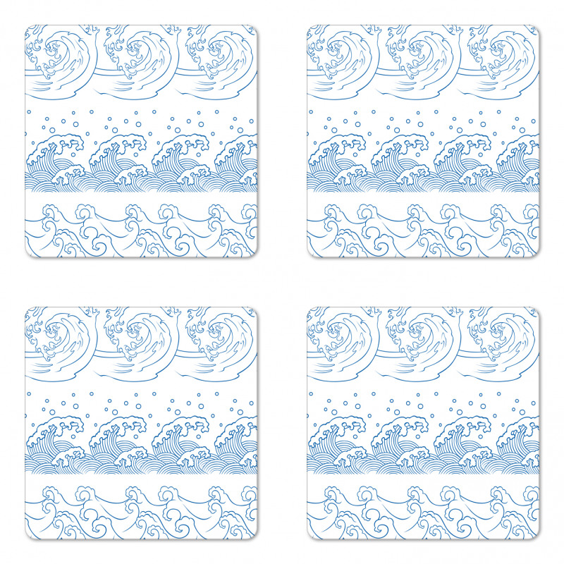Japanese Kanagawa Wave Coaster Set Of Four
