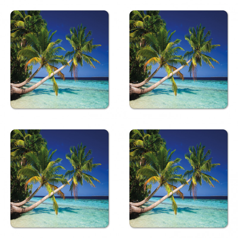 Tropic Island Palms Coaster Set Of Four