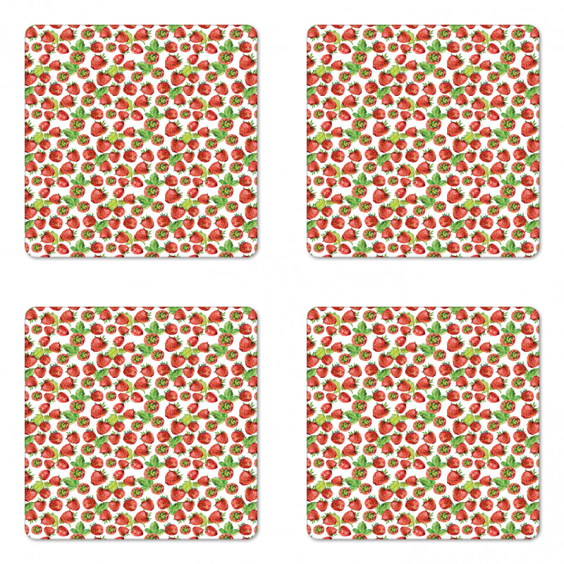 Watercolored Fruits Coaster Set Of Four