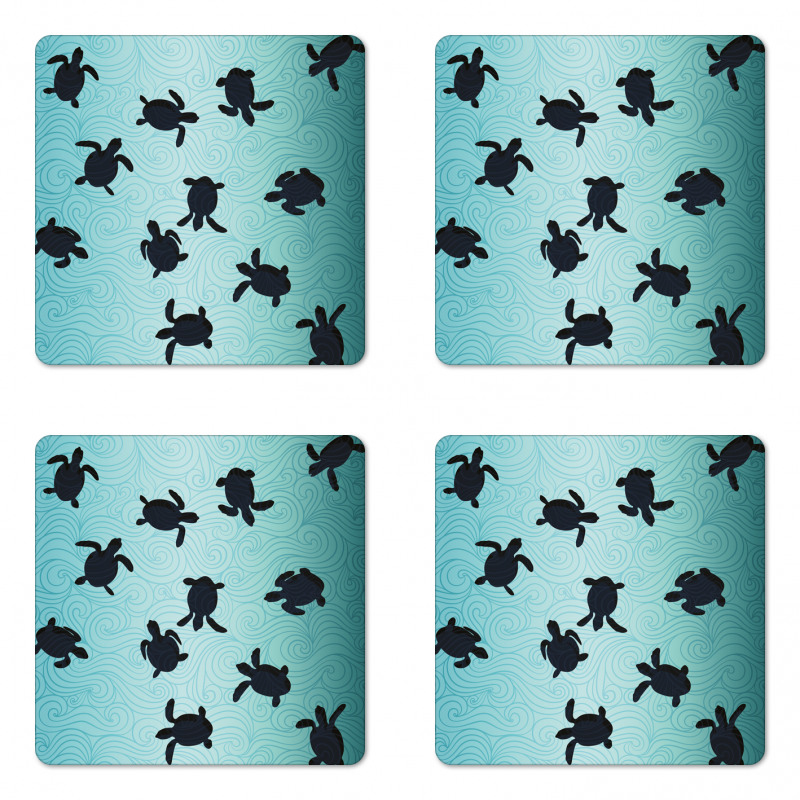 Baby Turtles Deep Sealife Coaster Set Of Four