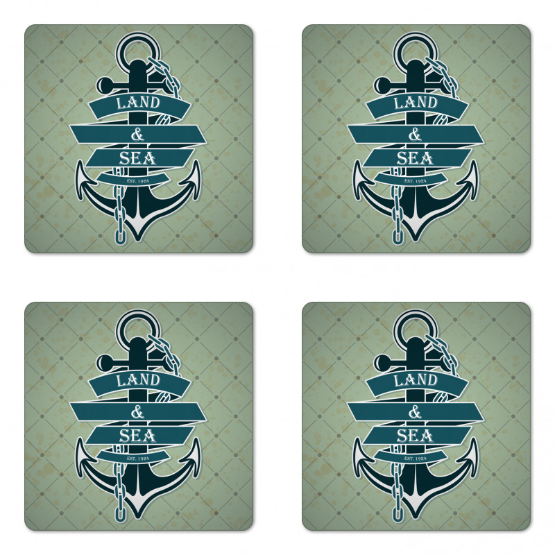 Diamond Pattern Nautical Coaster Set Of Four