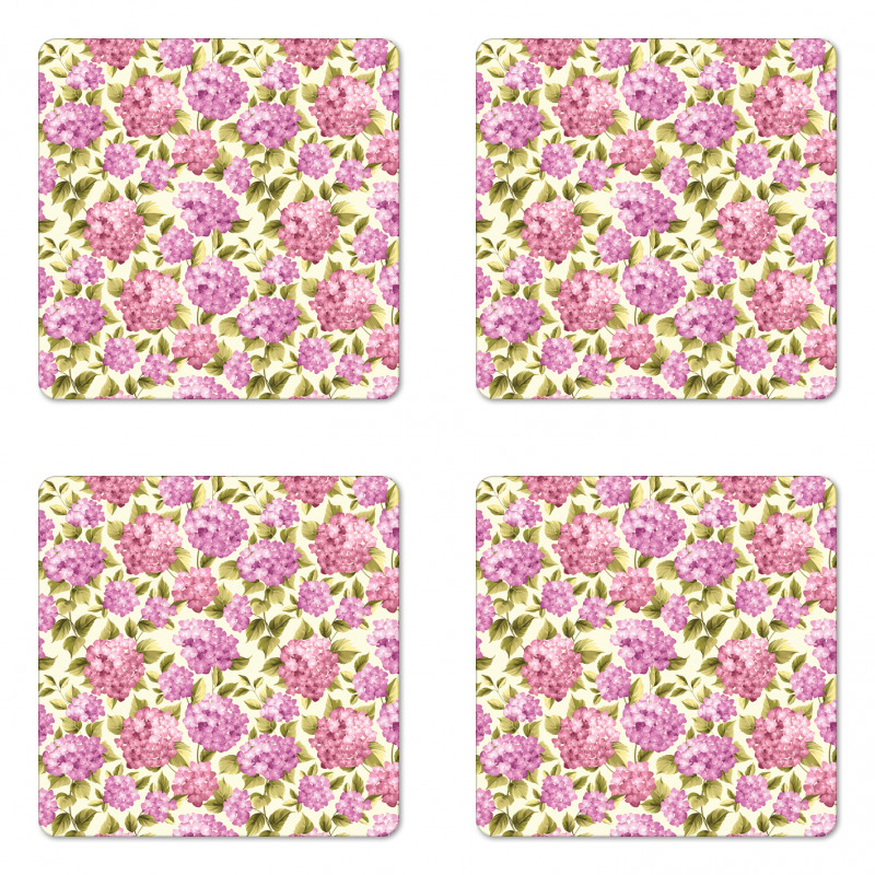 Flower with Leaves Coaster Set Of Four