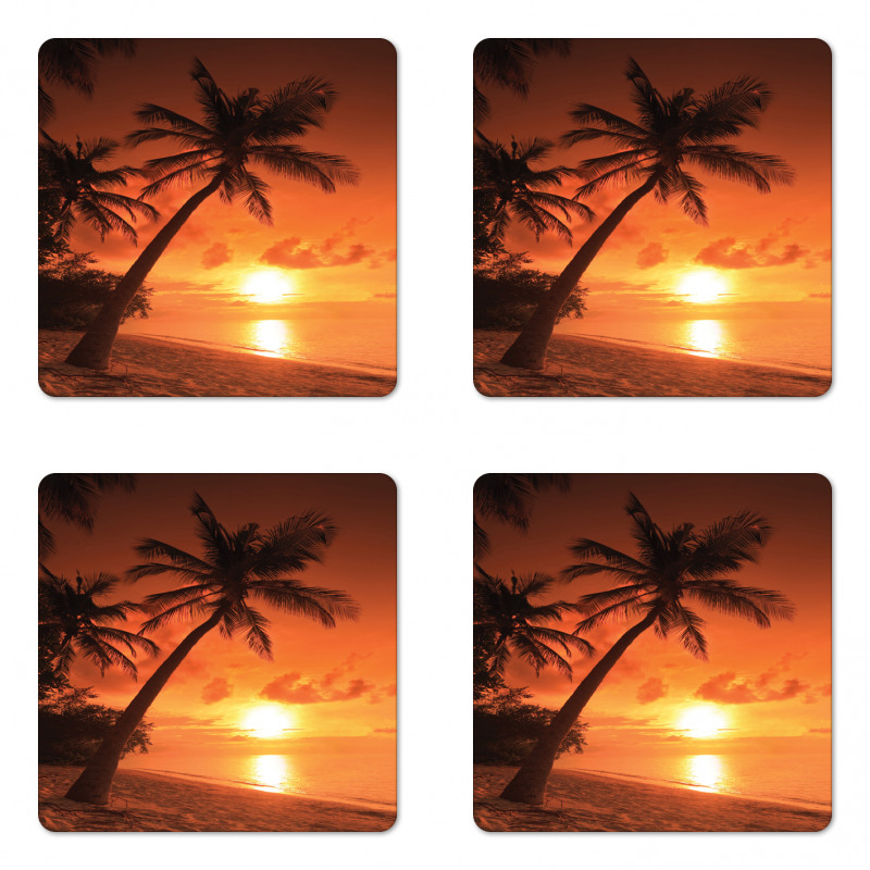 Twilight Coconut Palms Coaster Set Of Four