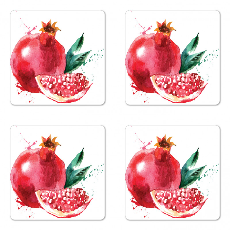 Hand Drawn Watercolor Coaster Set Of Four