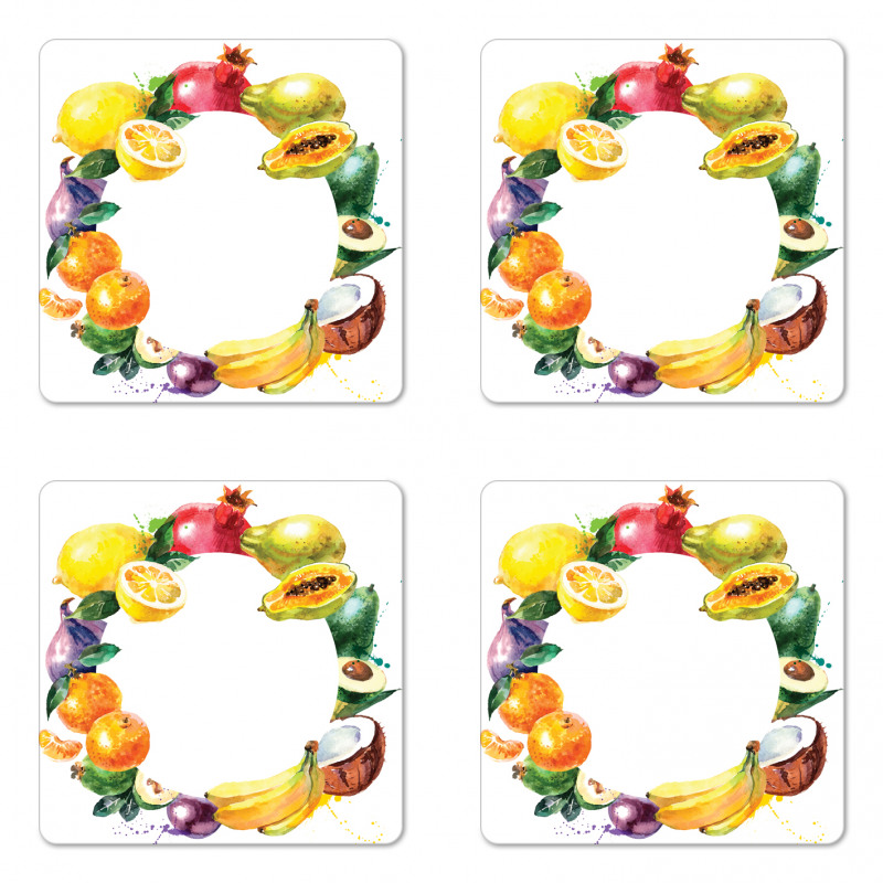 Nature Food Vegetables Coaster Set Of Four