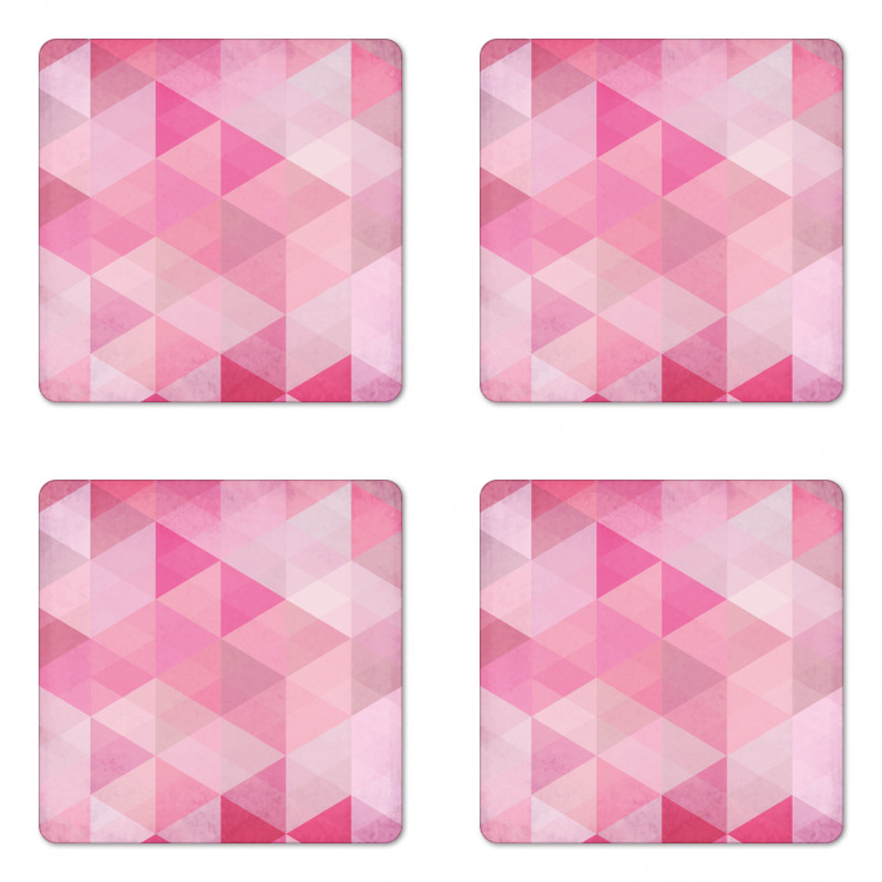 Abstract Vintage Triangles Coaster Set Of Four