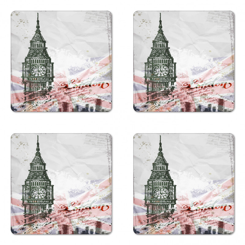 Vintage Big Ben London Coaster Set Of Four