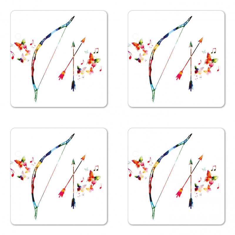 Abstract Bow and Arrow Coaster Set Of Four