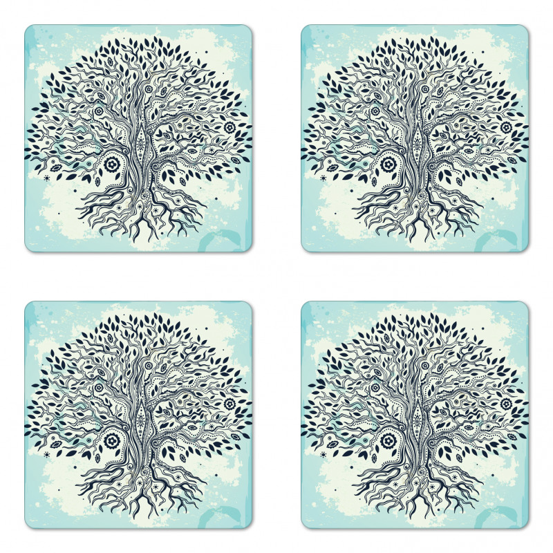 Chinese Bonsai Roots Coaster Set Of Four