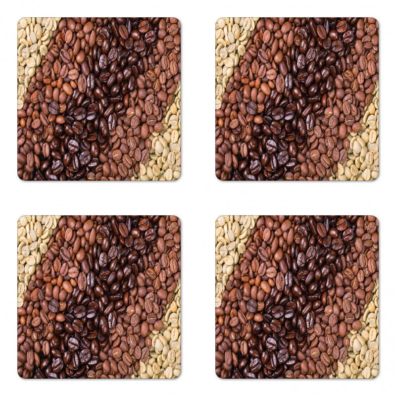 Coffee Beans Stripes Coaster Set Of Four