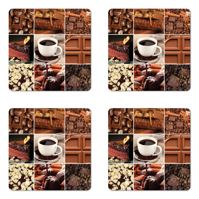 Coffee Chocolate Cocoa Coaster Set Of Four