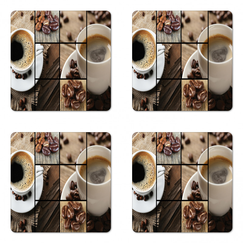 Coffee Mugs Wood Table Coaster Set Of Four