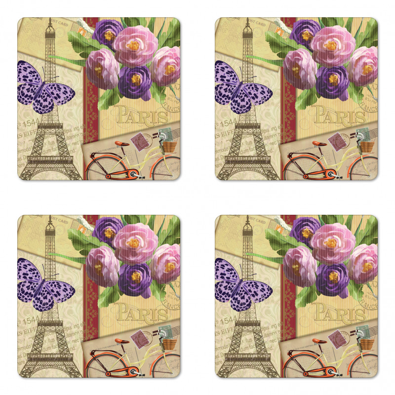 French Landmarks Tower Coaster Set Of Four