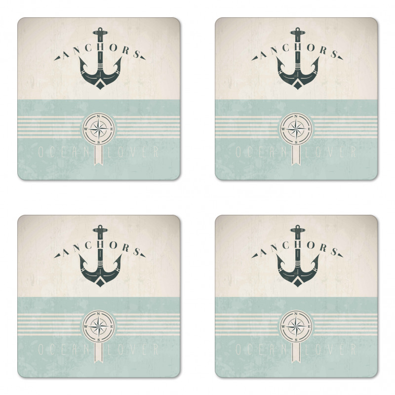 Vintage Marine Anchor Coaster Set Of Four