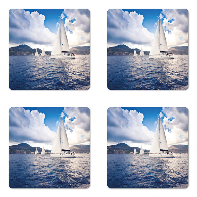 Sailing Boat on Sea Coaster Set Of Four