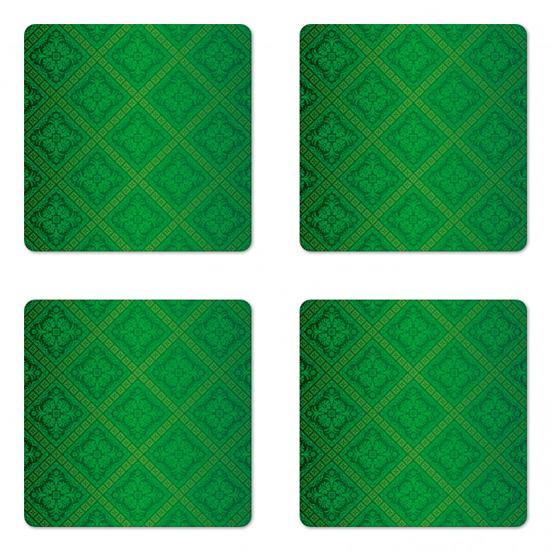 Vector Foliage Pattern Coaster Set Of Four