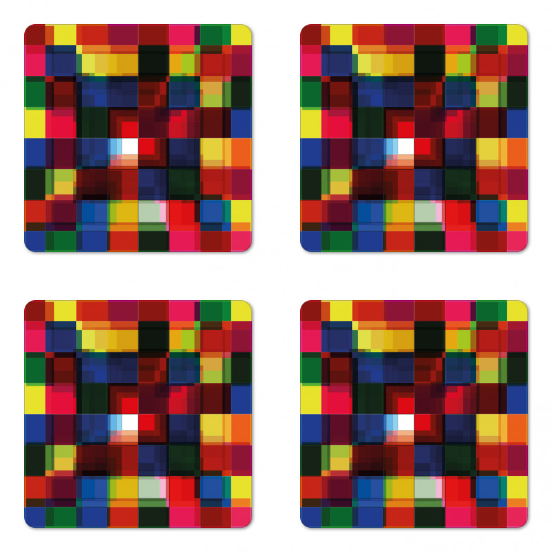 Halftoned Mosaic Tile Coaster Set Of Four