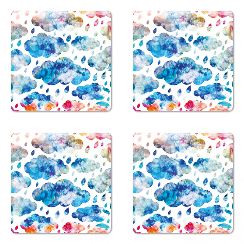 Clouds Raindrops Coaster Set Of Four