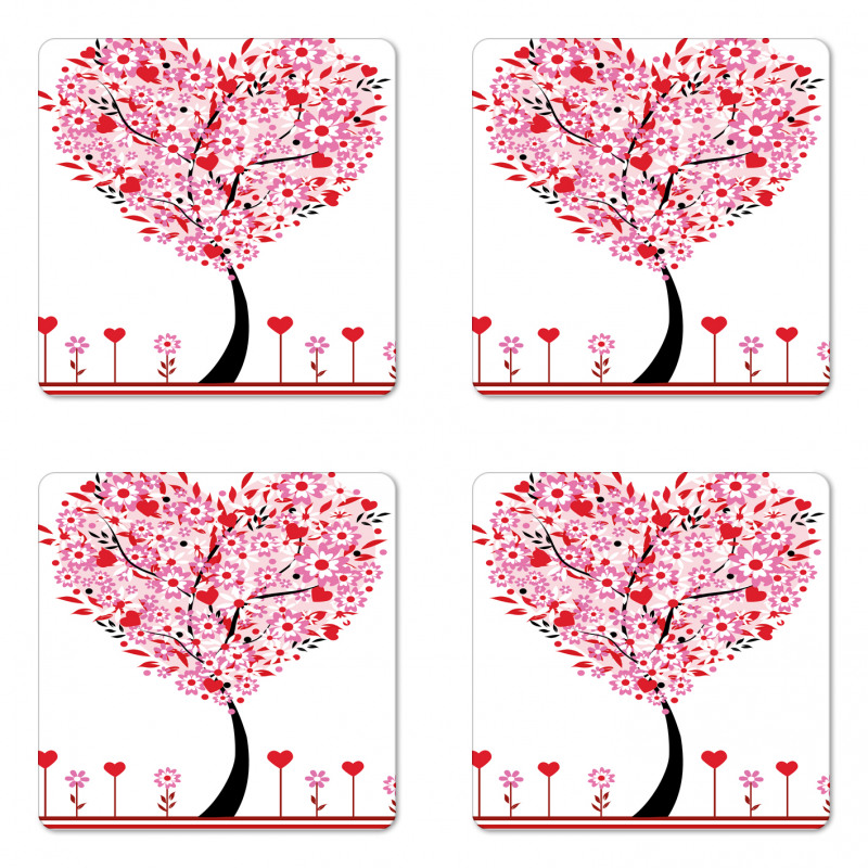 Heart Shaped Tree Coaster Set Of Four