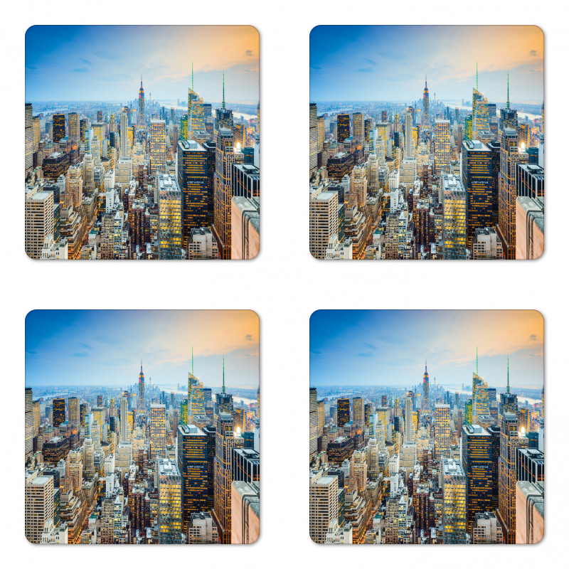 Aerial View New York City Coaster Set Of Four