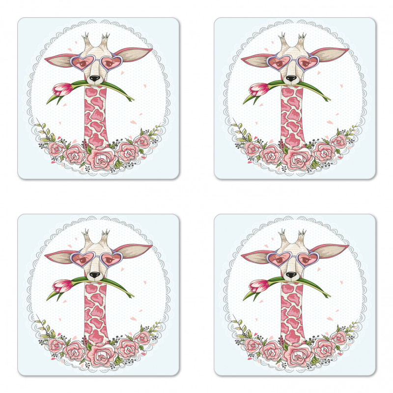 Hipster Giraffe Coaster Set Of Four