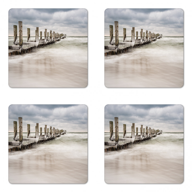 Groyne Zingst Germany Coaster Set Of Four