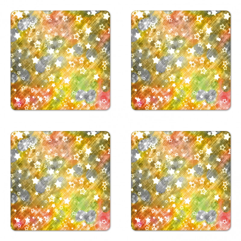 Xmas Grunge Stars Coaster Set Of Four