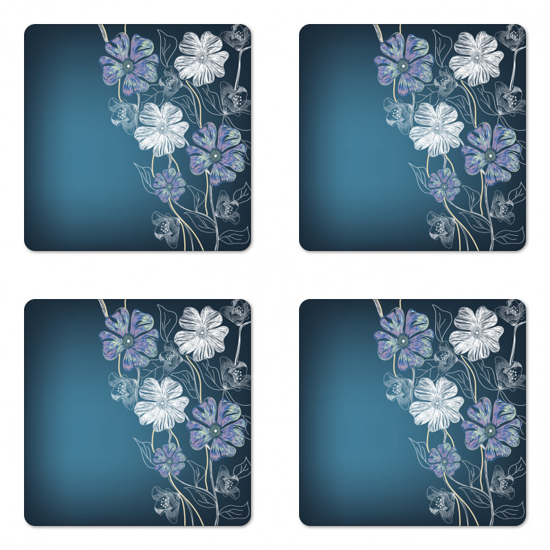 Cherry Blossom Bridal Theme Coaster Set Of Four