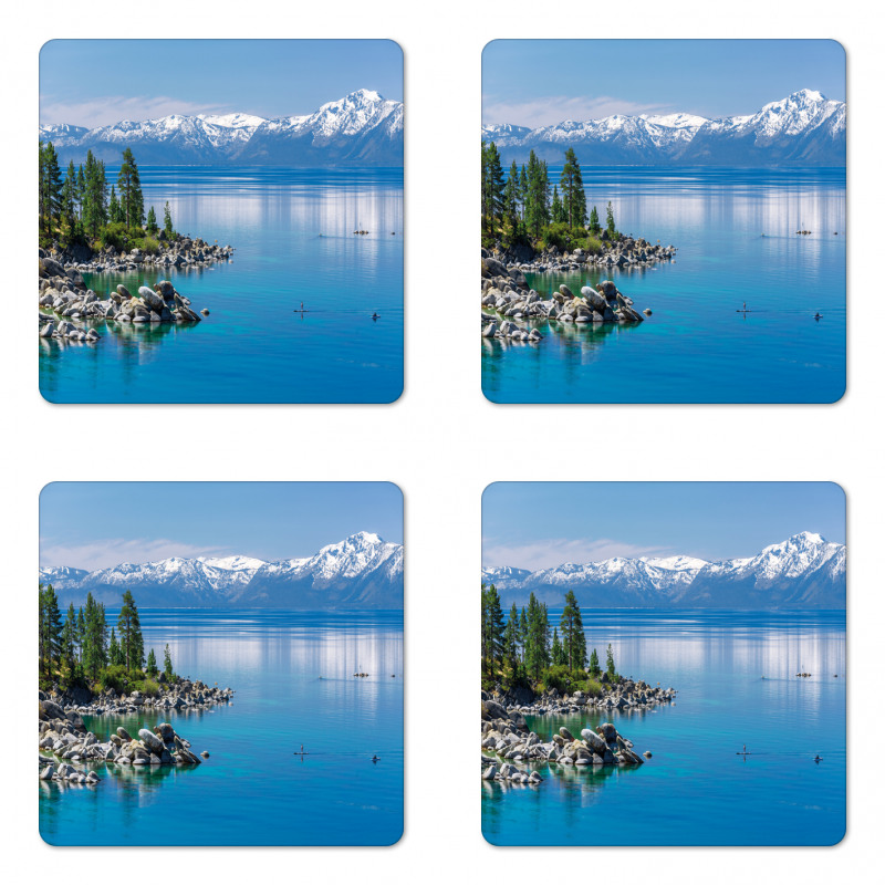 Blue Water Lake Tahoe Coaster Set Of Four