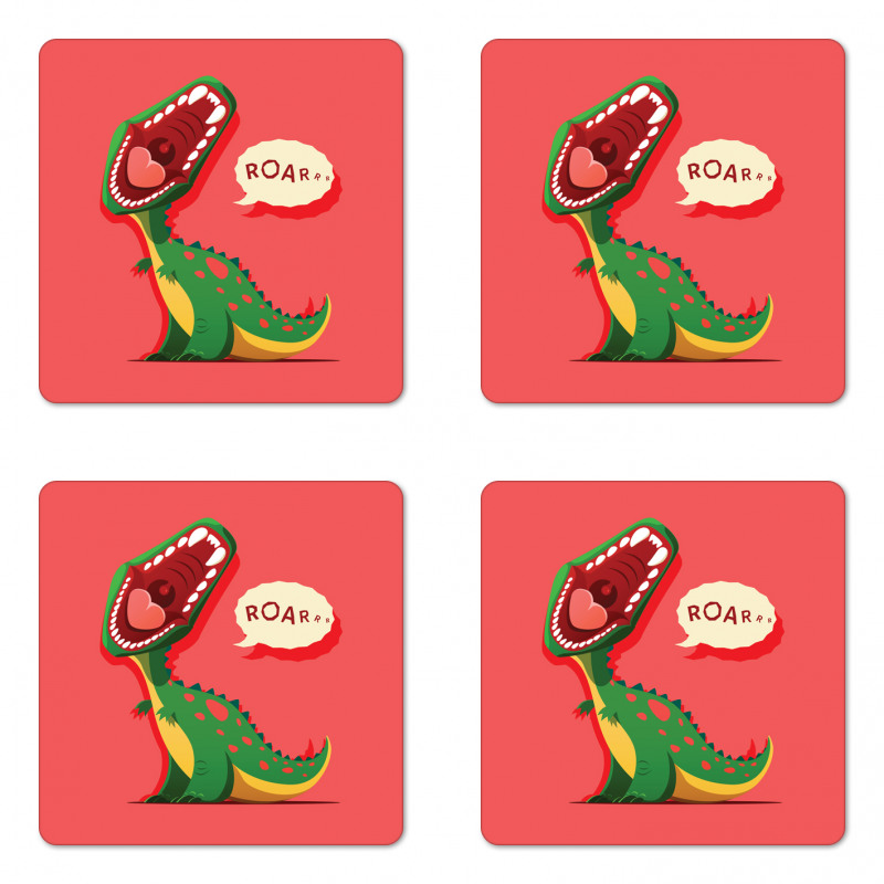 Cartoon Prehistoric Coaster Set Of Four