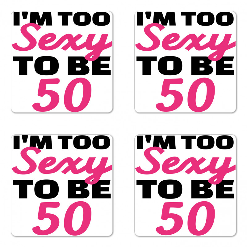 Being 50 Themed Text Coaster Set Of Four