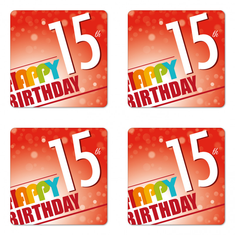 15th Birthday Concept Coaster Set Of Four