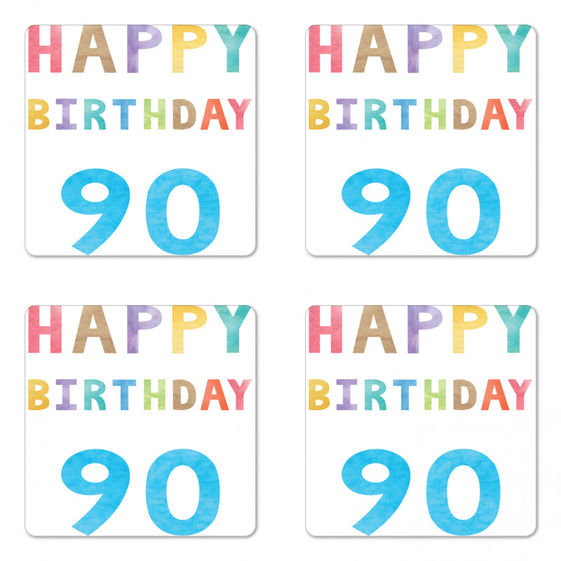 Happy 90th Birthday Coaster Set Of Four