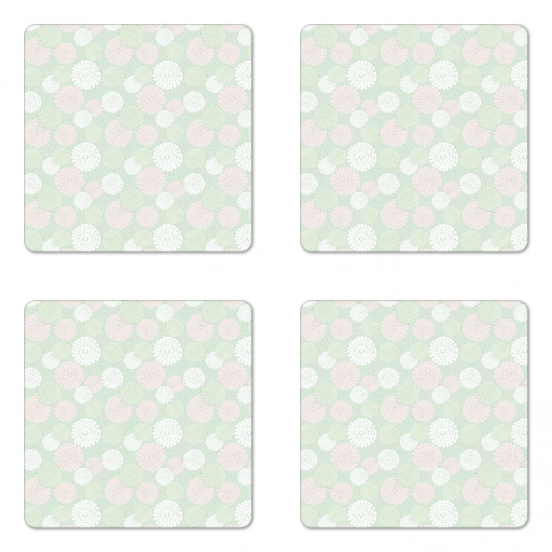 Pastel Dahlia Blossoms Coaster Set Of Four