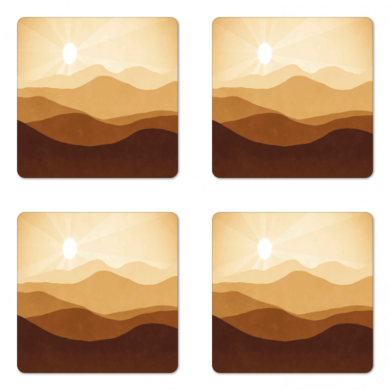 Abstract Sunrise Mountains Coaster Set Of Four