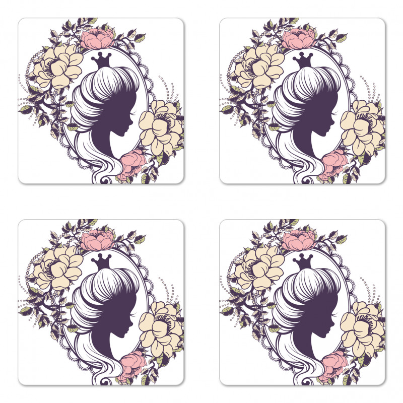 Princess Portrait Frame Coaster Set Of Four