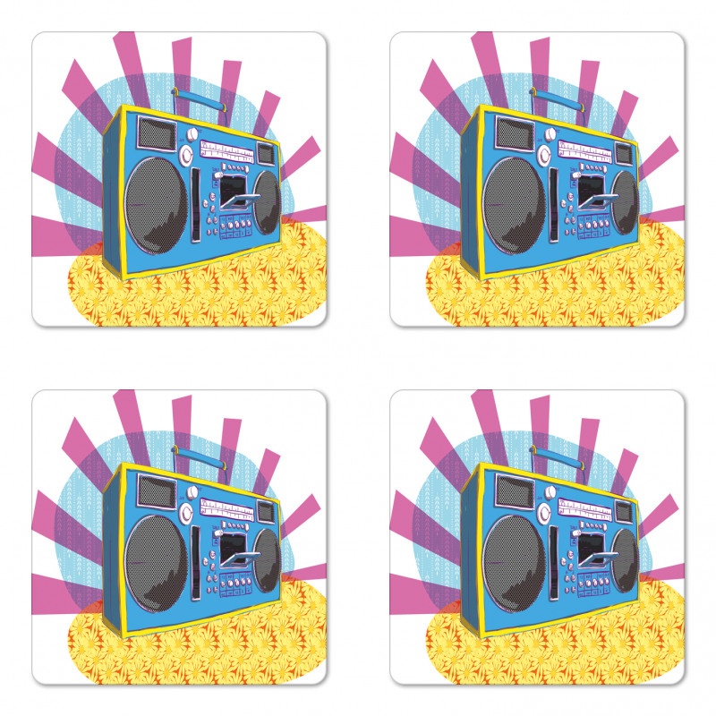 Boom Box Pop Art Dance Coaster Set Of Four