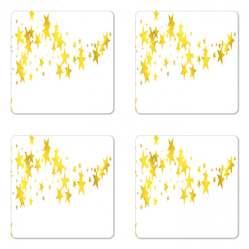 Yellow Shade Modern Stars Coaster Set Of Four
