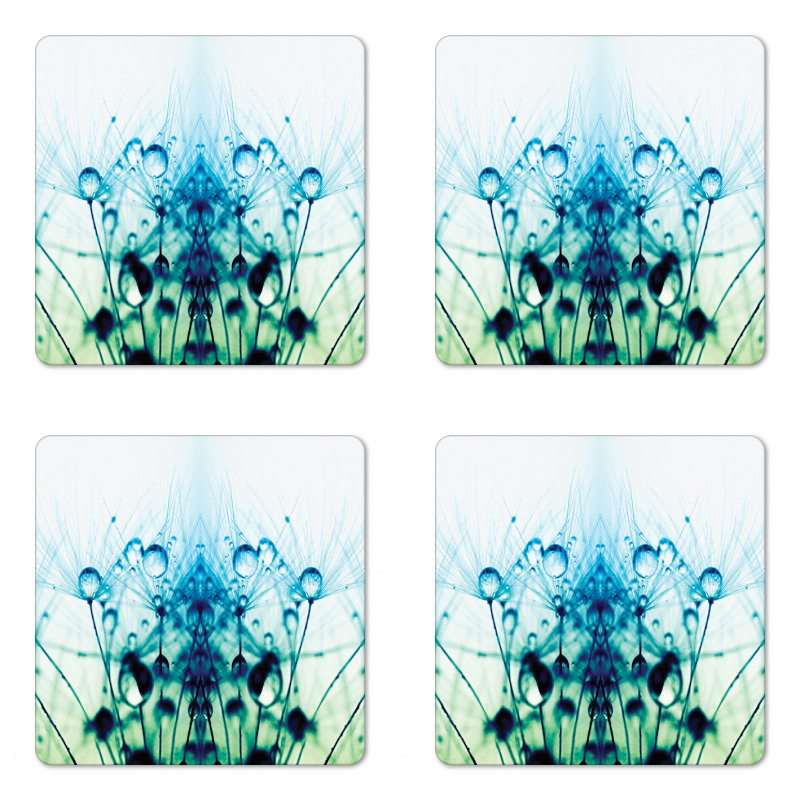 Floral Dandelion Arrangement Coaster Set Of Four