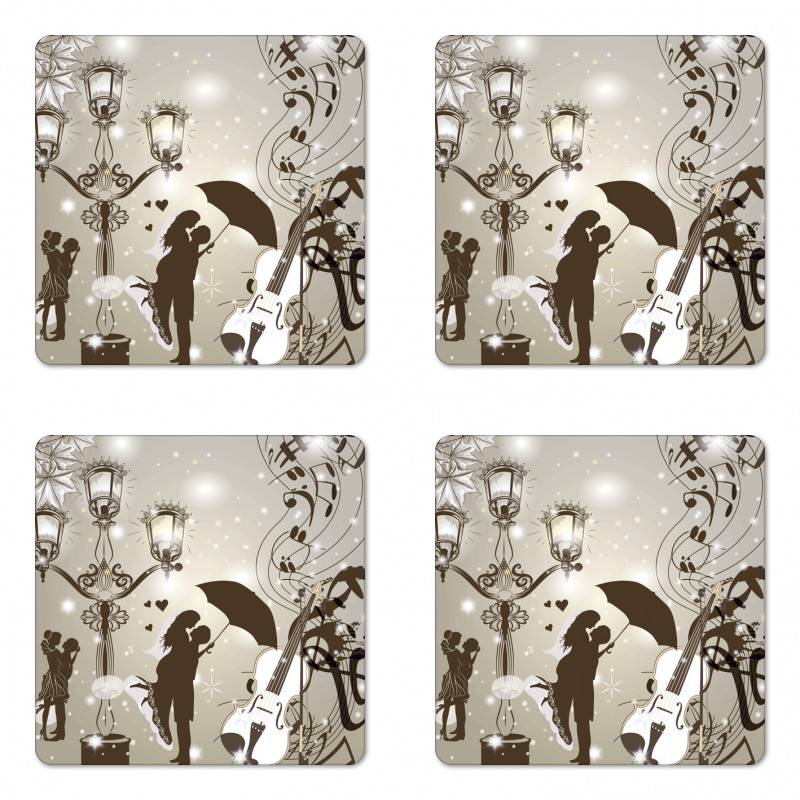 Kissing Couples Music Coaster Set Of Four