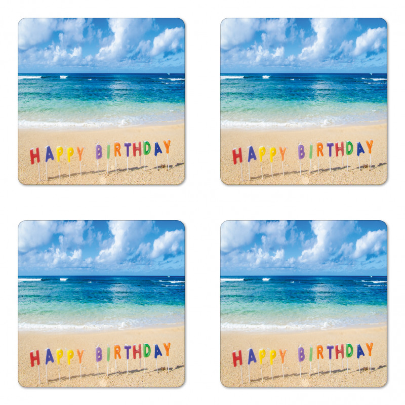 Happy Birthday Sign Coaster Set Of Four