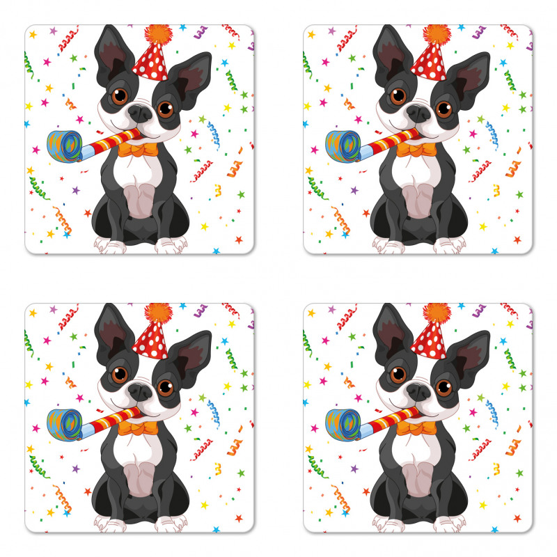 Boston Terrier Dog Coaster Set Of Four