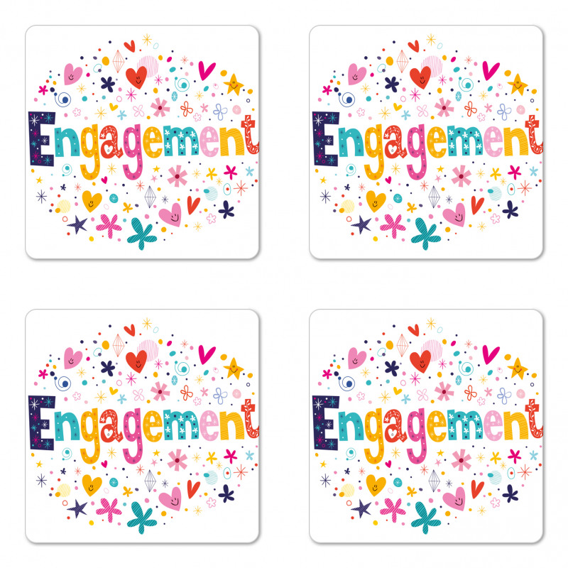 Engagement Party Coaster Set Of Four