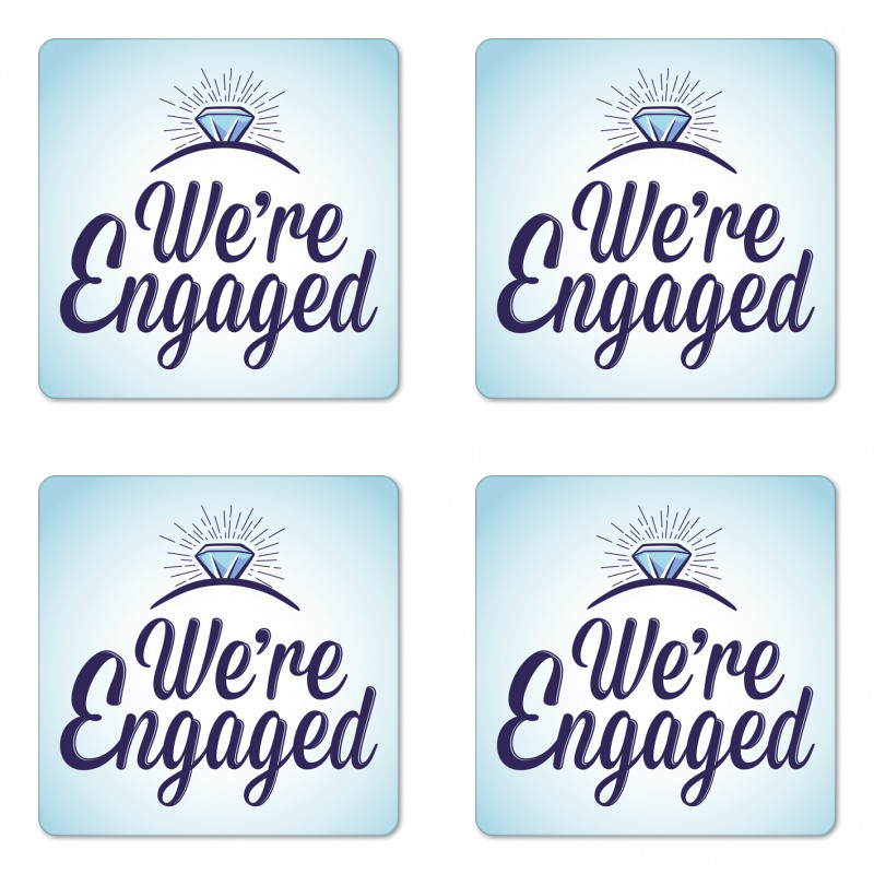 We Are Engaged Coaster Set Of Four