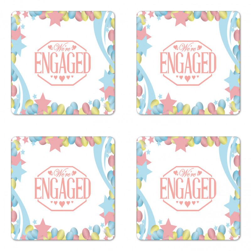 Engagement Theme Coaster Set Of Four