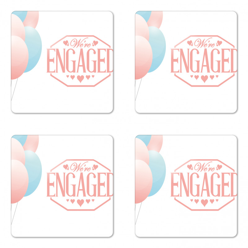 Engagement Text Coaster Set Of Four