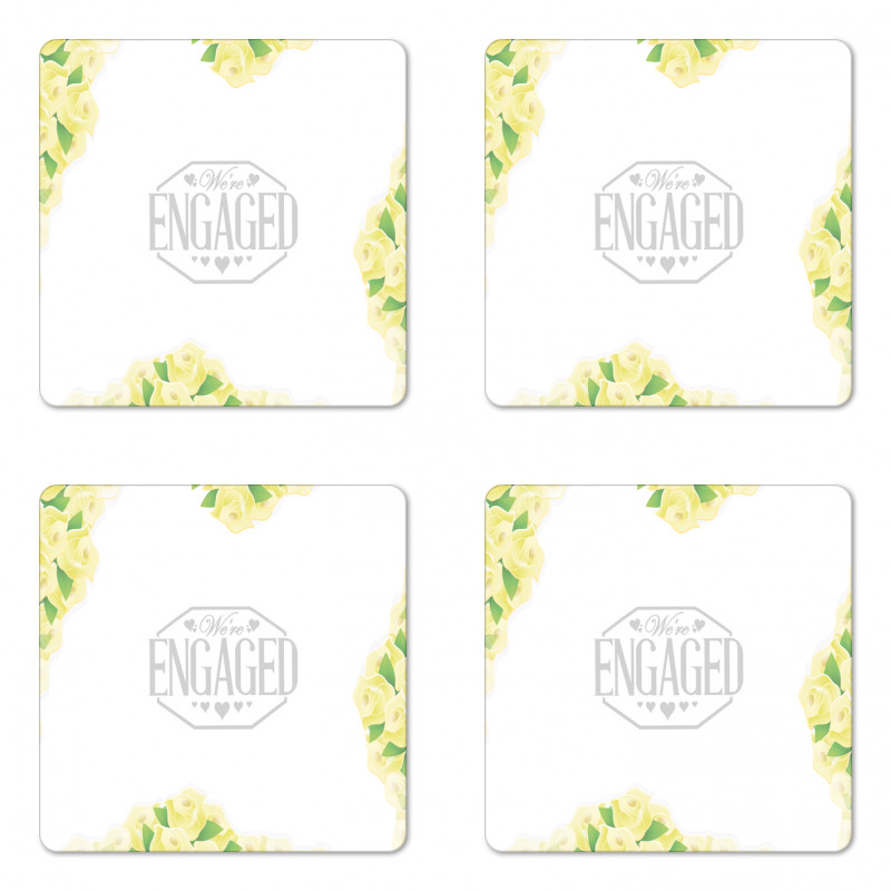 Roses and Leaves Coaster Set Of Four