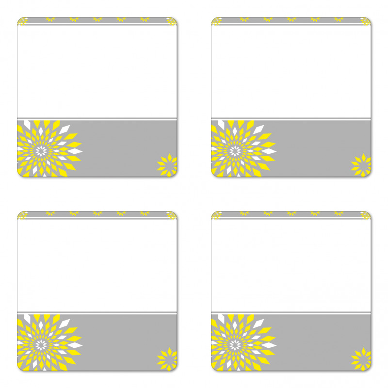 Border with Flowers Coaster Set Of Four