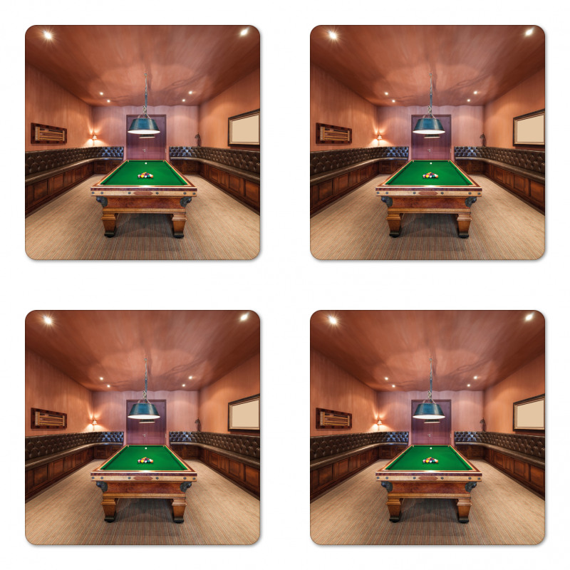 Pool Table Billiard Coaster Set Of Four